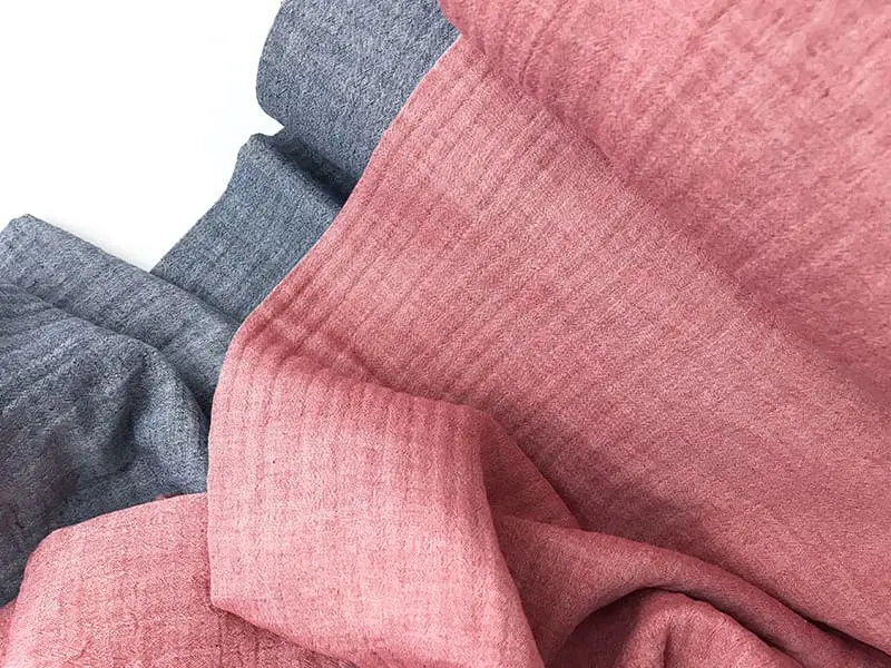 Double Gauze Chambray Musselin, Jeansrot – Bild 2