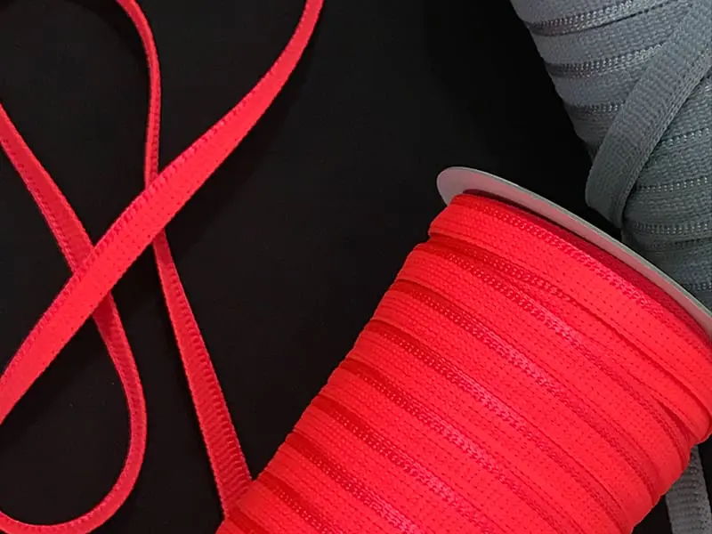 japanische Paspel, knit stretch, Neonkoralle