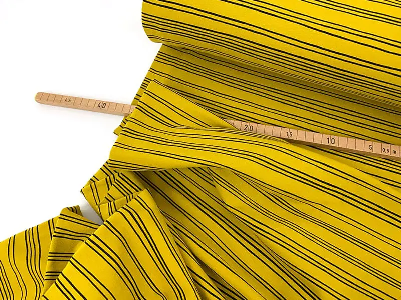 Reststück!!! 1,50m Stripes, Kuscheliger Bio Sweat, ocker, GOTS