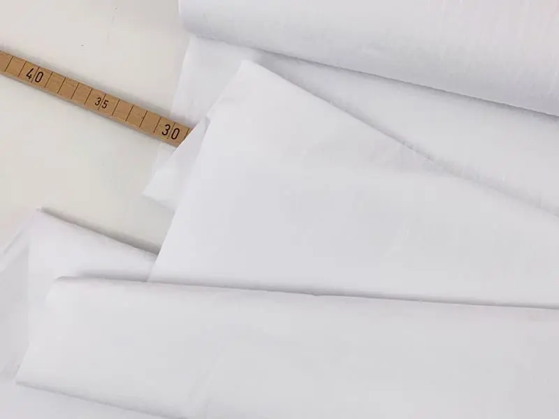 Popeline Papertouch washed Stretch, Weiß