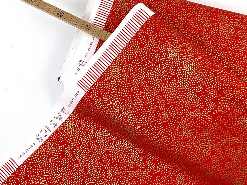 Rifle Paper - Menagerie Champagne Red Metallic, Cotton and Steel