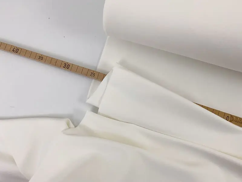 Reststück! 0,40m Designerleftover French Terry Baumwolle, Offweiß – Bild 2
