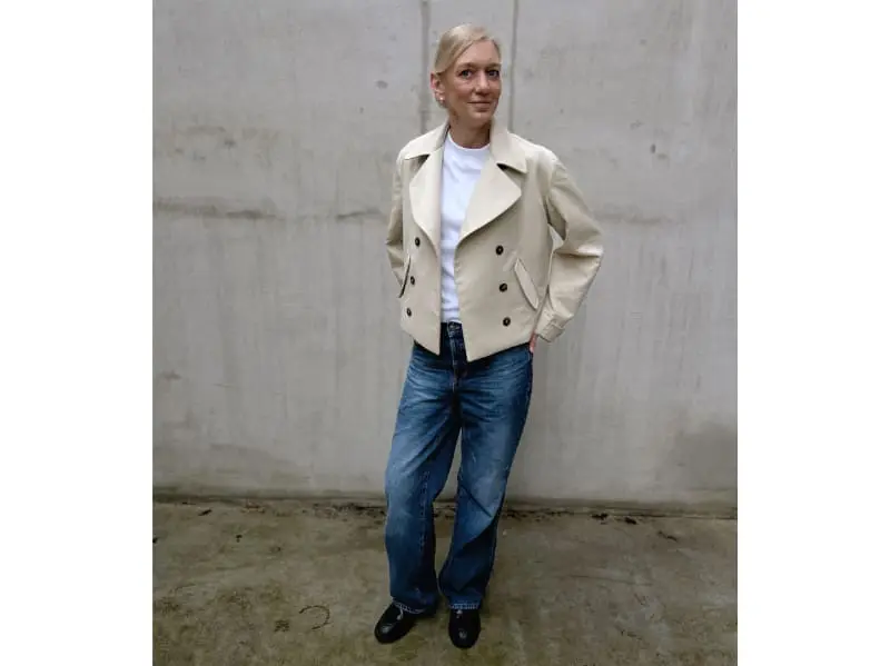 Designerleftover Trench Baumwolltwill, Sand – Bild 3