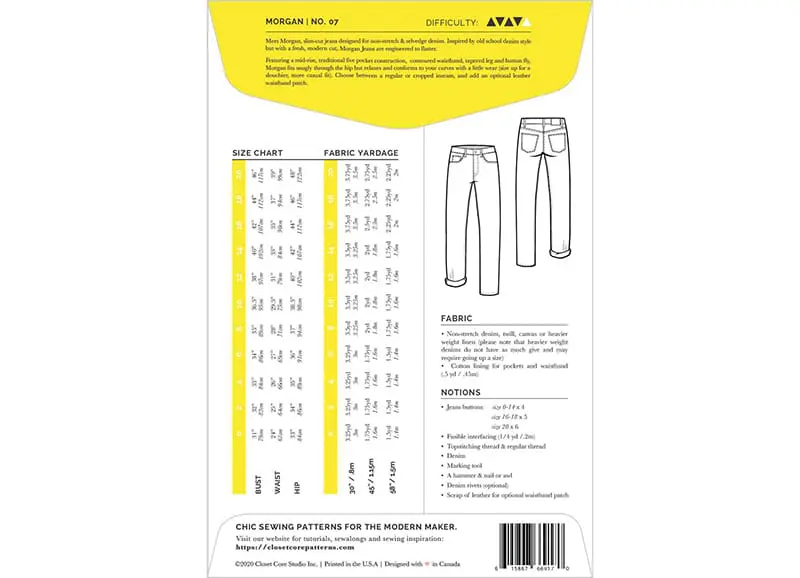 Morgan Boyfriend Jeans, Closet Core Patterns, Papierschnittmuster – Bild 3