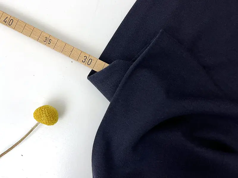 Reststück!!! 0,60m Bambus Baumwolle Interlock Jersey, Dunkelblau