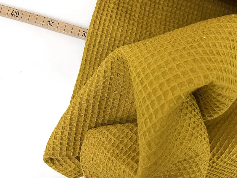 Waffelpiqué Baumwolle Ocker – Bild 2