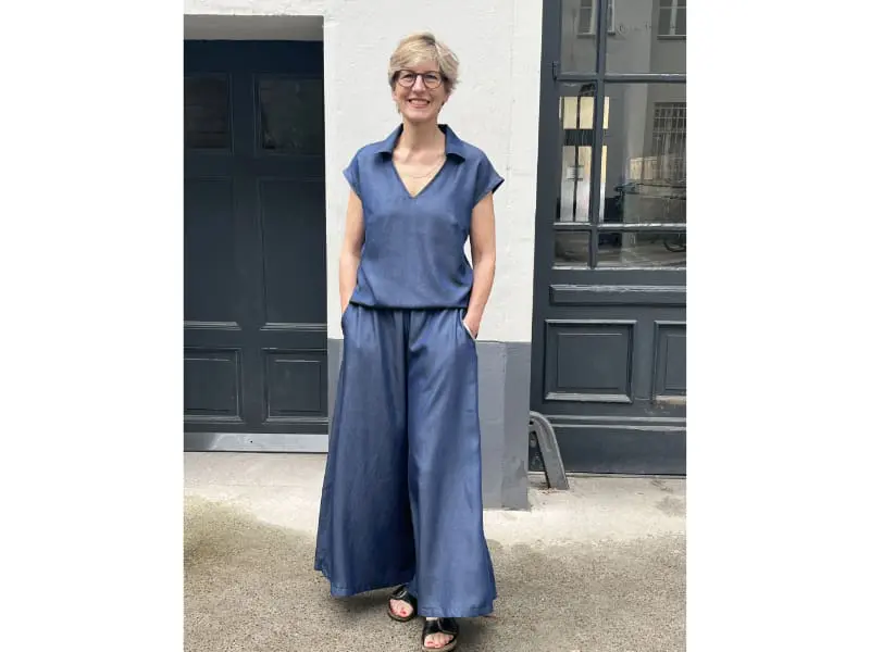 Reststück! 0,80m Designerleftover Tencel Denim, Jeansblau Denimblau – Bild 3