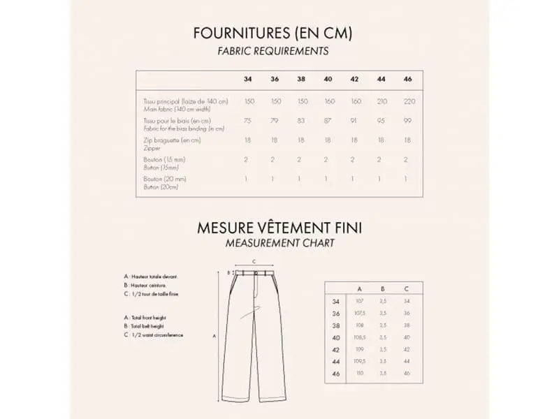 Le Pantalon, Atelier Brunette, Papierschnittmuster – Bild 3