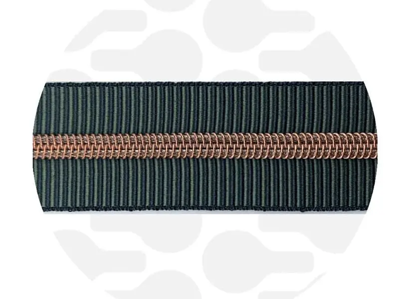 Zipper Zoo Nylon Spirale Striped Forest, Rose Gold