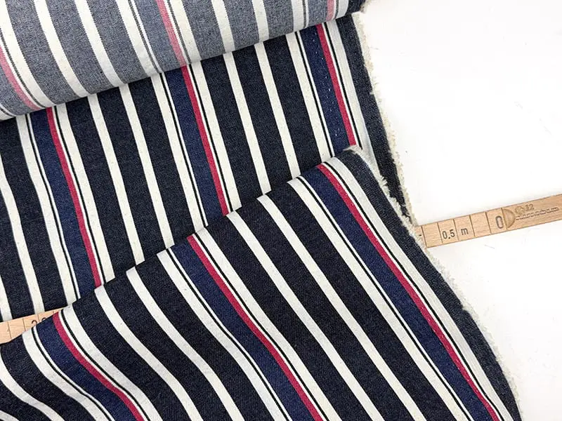 Designerleftover Denim "Skipper" Streifen, Dark Indigo Rot – Bild 2