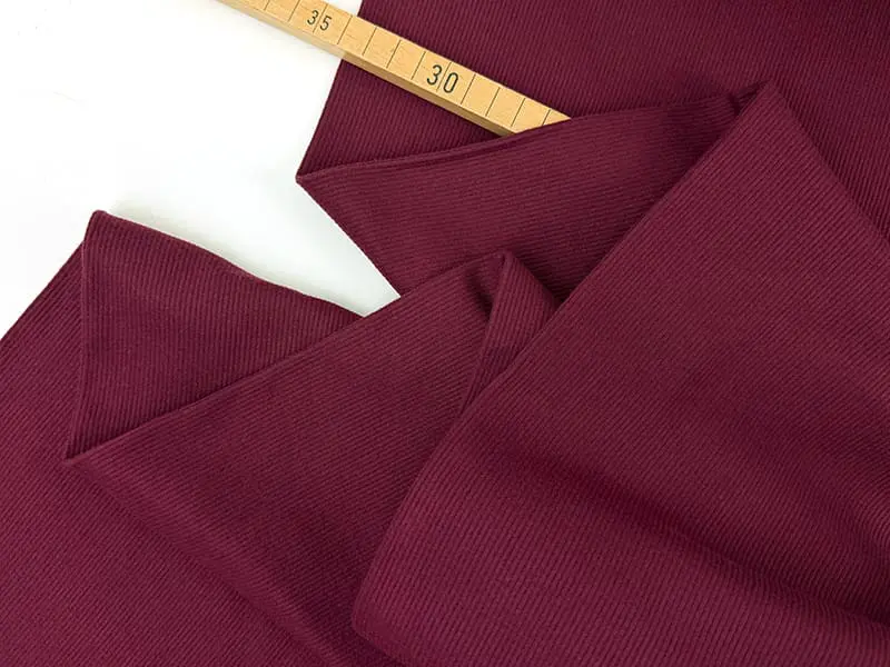 Reststück!!! 0,50m Winterjersey Rippenstrick Viskose brushed, Burgundy Merlot