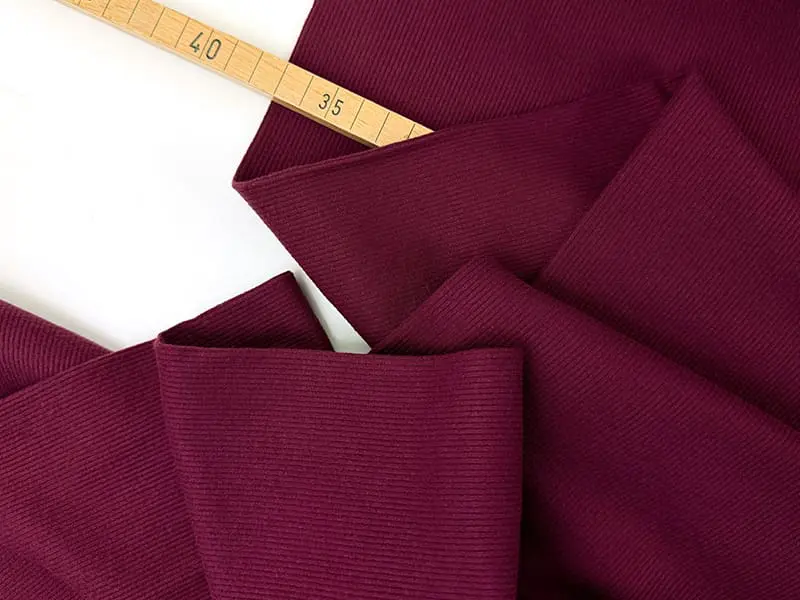Reststück!!! 0,50m Winterjersey Rippenstrick Viskose brushed, Burgundy Merlot – Bild 2