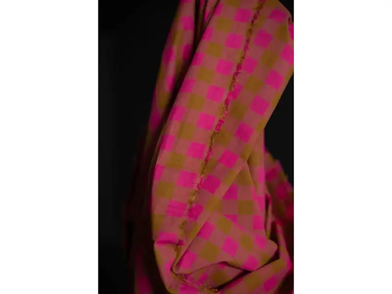 Indian Organic Cotton Check, Ritzy Watercolor, Merchant and Mills
