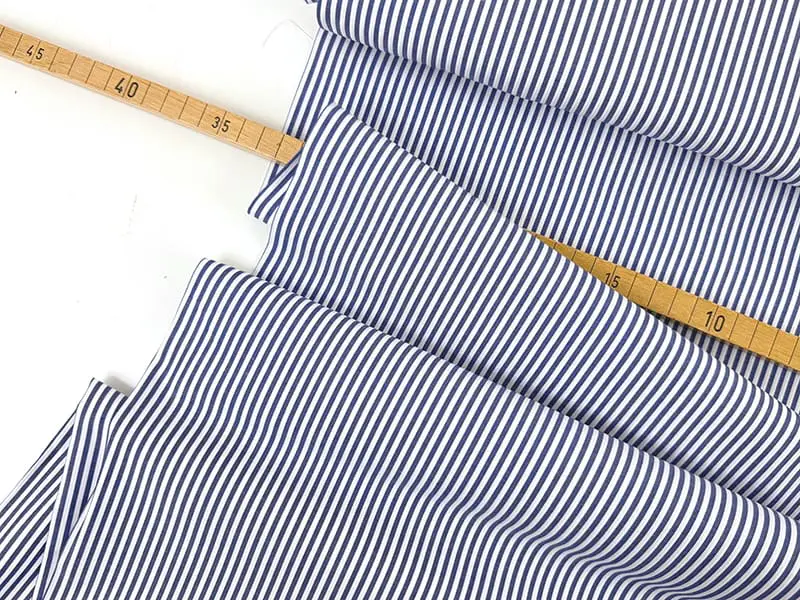 Cotton Yarn Dyed Stripes, Marineblau Weiß – Bild 2