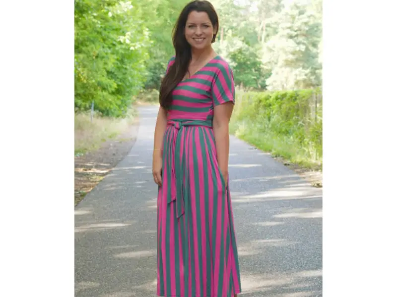 Happy Stripes by Cherry Picking, Pink Navy, Viskosejersey – Bild 3