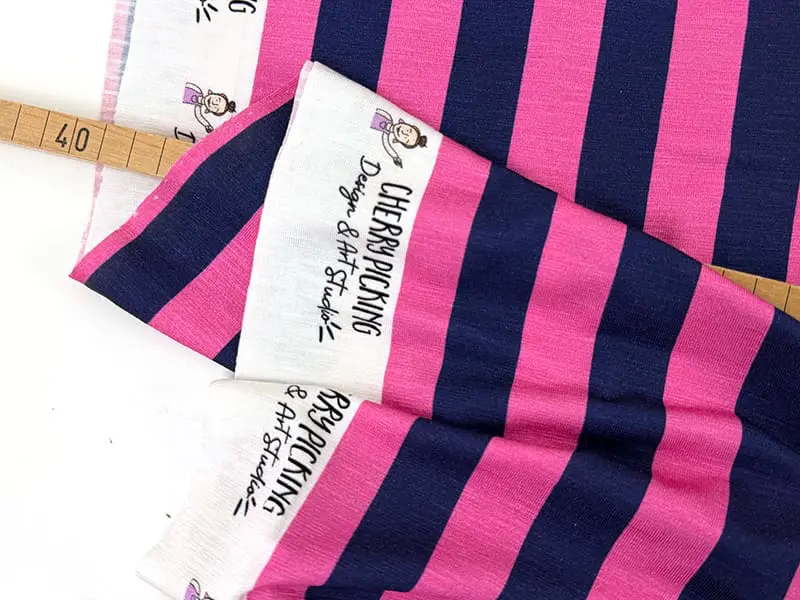 Happy Stripes by Cherry Picking, Pink Navy, Viskosejersey – Bild 2
