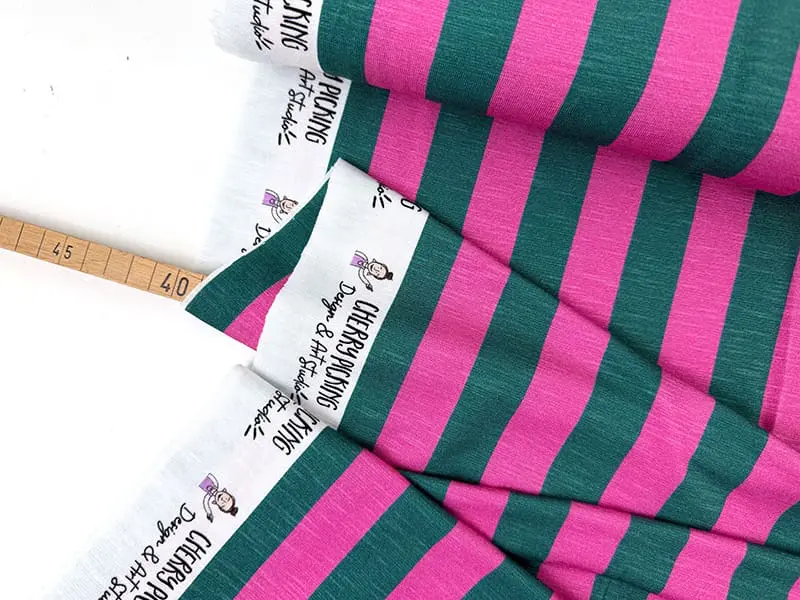 Happy Stripes by Cherry Picking, Pink Petrol, Viskosejersey – Bild 3