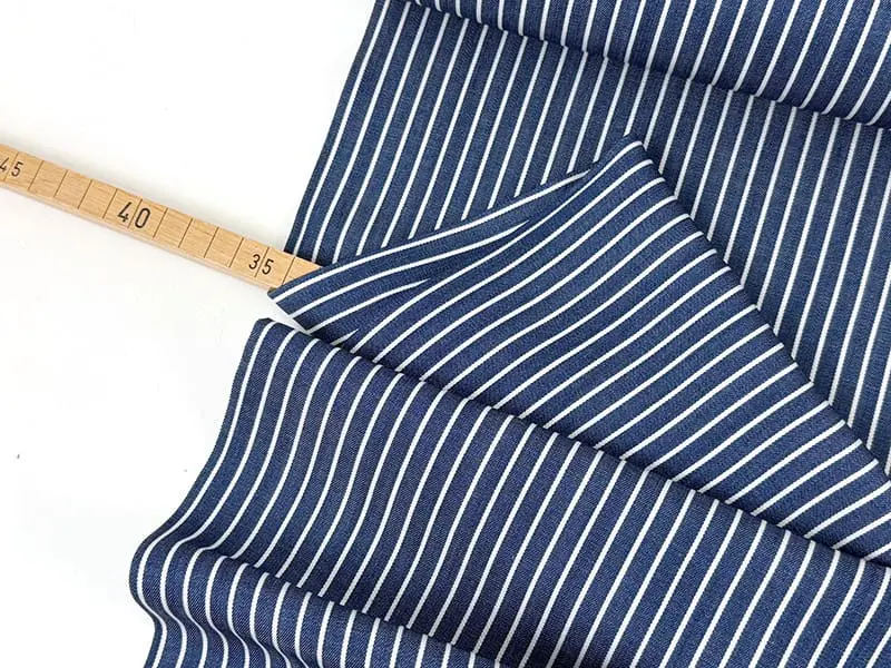 Woven Tencel Denim, Denimblau Streifen, 5,3 oz