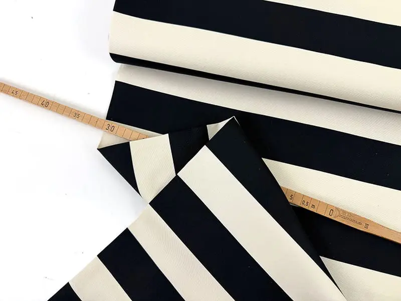 Cotton Canvas, Streifen, Schwarz Weiß