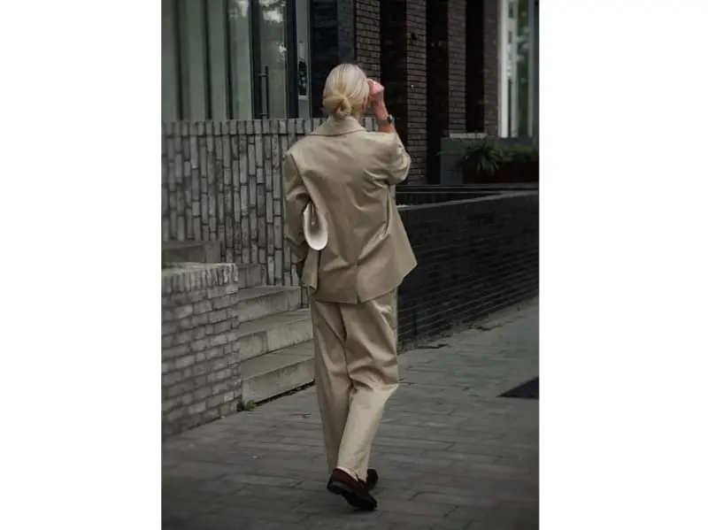 Designerleftover Tencel Baumwolle Twill in Hosen & Jackenqualität, Chai Beige