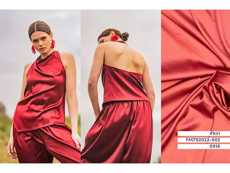 Woven Satin, Bordeaux Rot, Fibre Mood