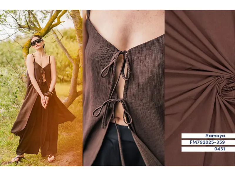 Woven Tencel Wool Crash, Chocolate, Fibre Mood