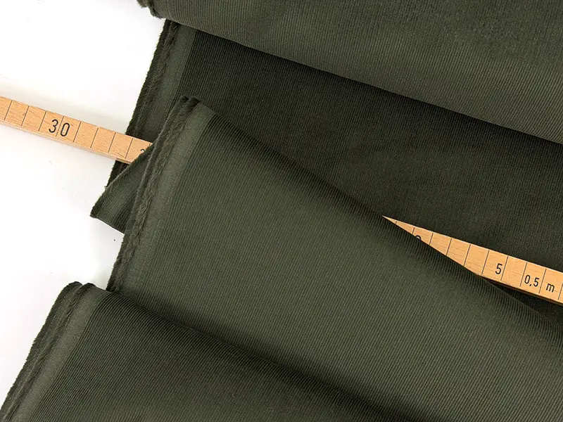 Feincord Baumwolle Khaki – Bild 2
