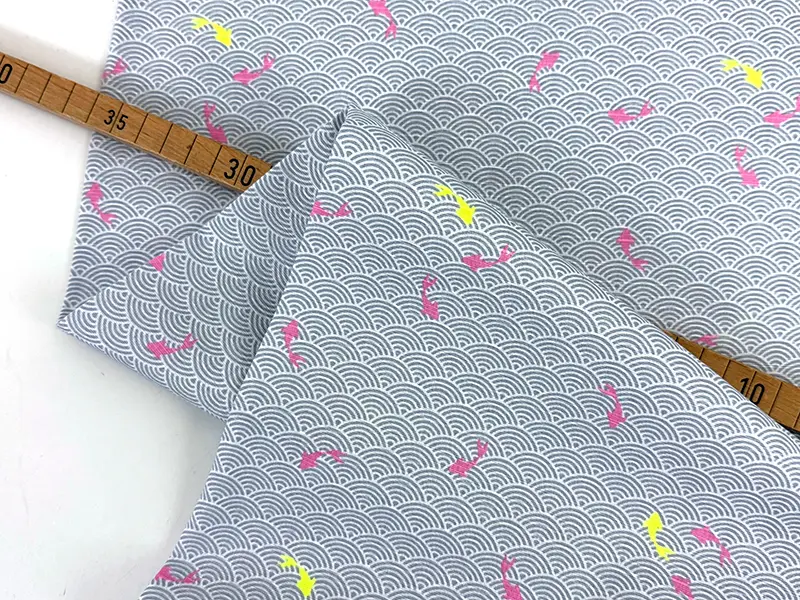 OSkikkä Baumwolle Seigaiha for Hokkoh, Light Grey
