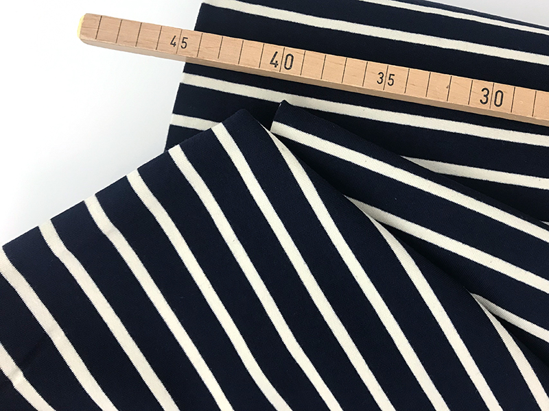 Stoff French Terry Streifen French Terry Sweat Gestreift, Navy