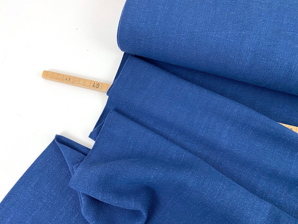 Leinen Viskose Webstoff Jeansblau, washed – Bild 3