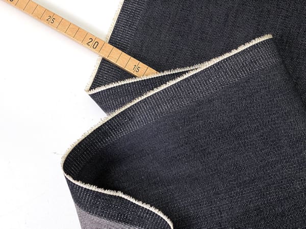 Reststück! 1,40m Designer Raw Denim Baumwolle Tencel, "Saimaa", Indigo – Bild 2