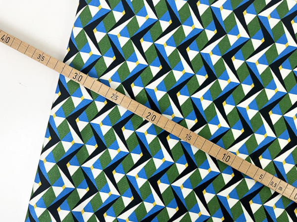 Reststück!!! 0,85m Designerleftover Popeline Stretch, Geometric Shapes