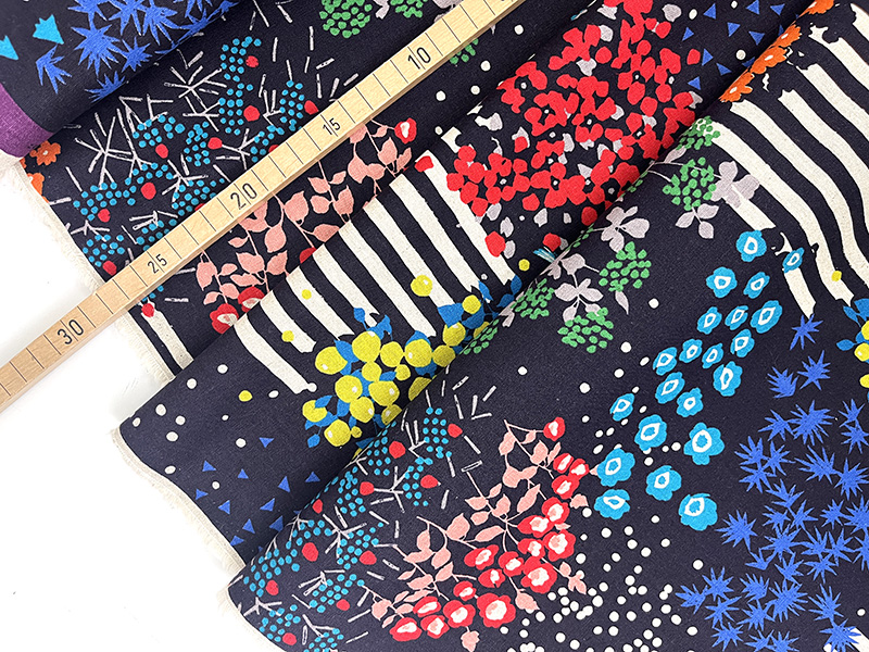 View, Kokka Echino, BW Leinen Canvas Indigo – Bild 2