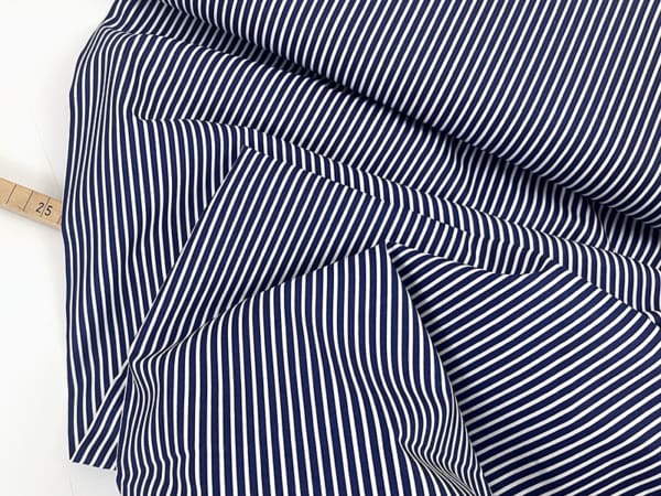 Stripe Cotton Poplin, Navy Weiß – Bild 2