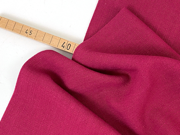 Leinen Viskose Webstoff Beere Fuchsia, washed