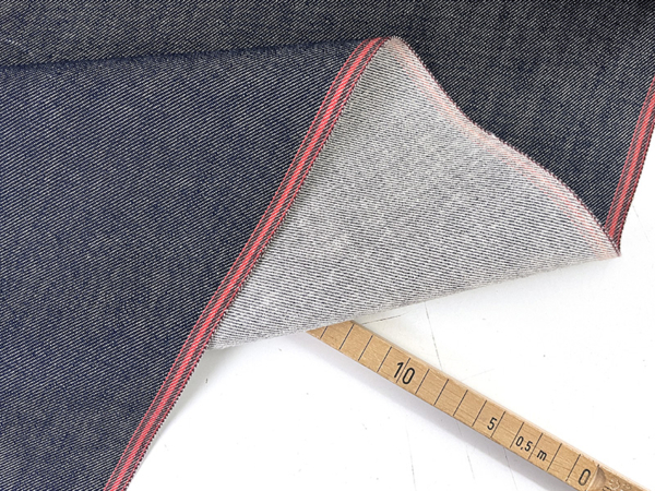 Japanischer Selvedge Denim Raw 12oz, Dark Indigo Red Brown Selvedge
