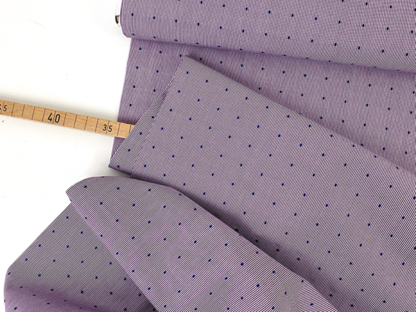 Designerleftover feine Popeline Dobby Streifen, Mauve Navy – Bild 2