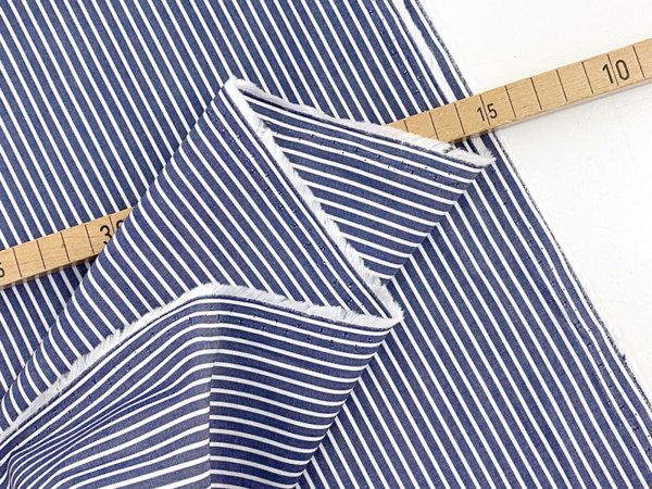 Designerleftover Popeline Streifen, Jeansblau Weiß – Bild 3