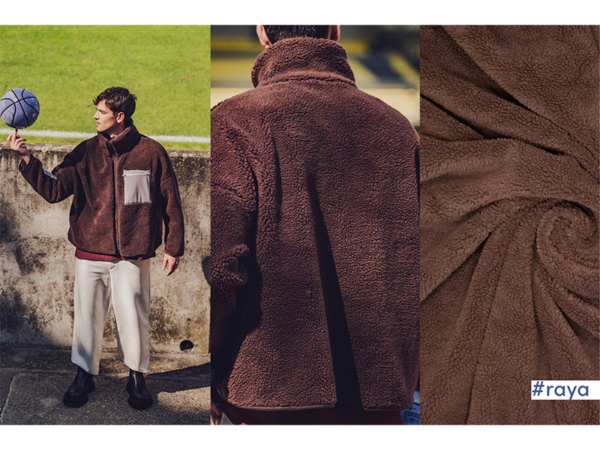 Reststück!!! 0,45m Teddy Sheepskin, Bordeaux, Fibre Mood Sports