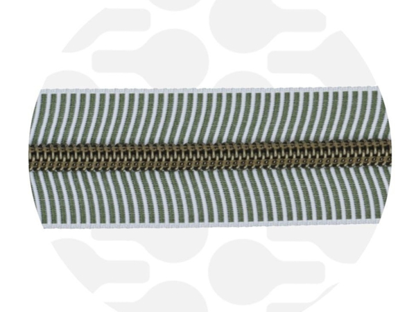 Zipper Zoo Nylon Spirale Striped Olive, Bronze