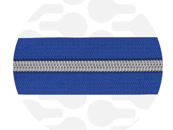Zipper Zoo Nylon Spirale Royal Blue, Silber