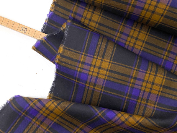 Designerleftover Baumwolle Karo, Chocolate Violett