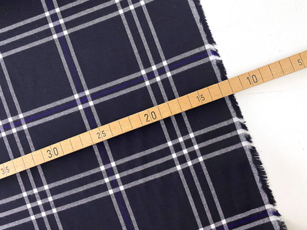 Designerleftover Baumwolle Karo, Dunkles Navy Weiß Violett – Bild 5