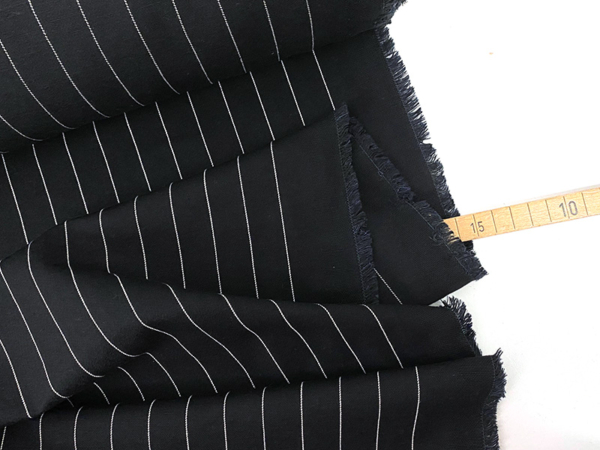 Designerleftover Baumwolle Leinen Cupro Streifen, Schwarz – Bild 2
