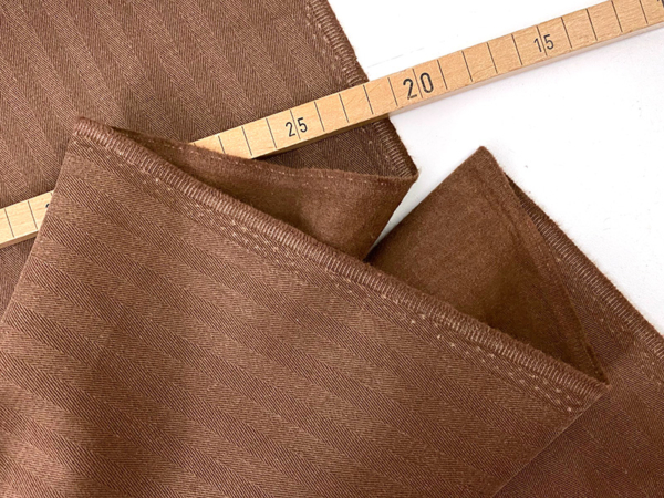 Designerleftover Moleskin Fischgrat in Hosenqualität, Karamell – Bild 2