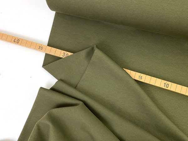 Designerleftover Rippenjersey Baumwolle, Oliv – Bild 2