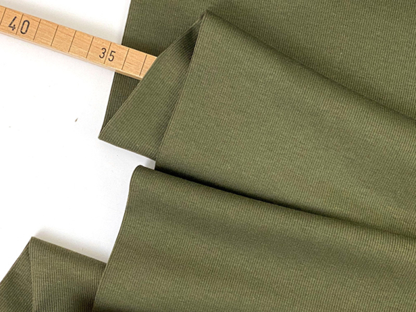 Designerleftover Rippenjersey Baumwolle, Oliv
