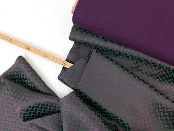 Nähpaket Frau Marzi Portrayle, Viskose Fischgrat, Violett Dark Green