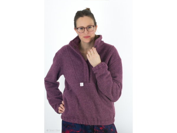 Schurwolle Fleece, Purple Grape – Bild 2