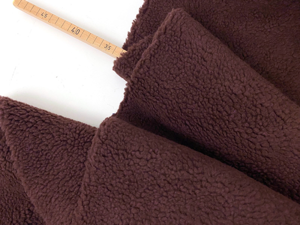 Reststück!!! 0,45m Teddy Sheepskin, Bordeaux, Fibre Mood Sports – Bild 2